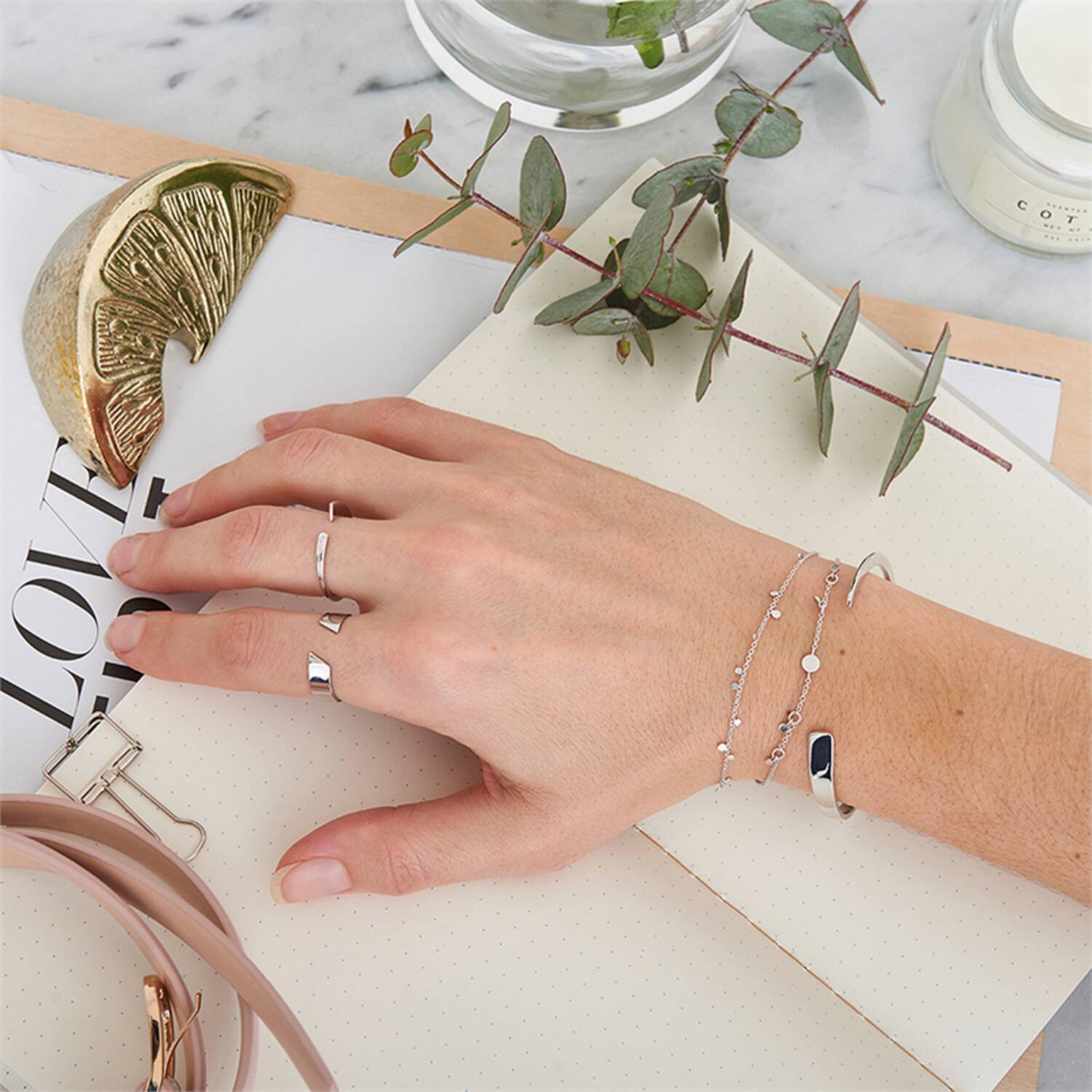  Geometry Class - Link bracelets - Silver / Rhodium plated - 18cm